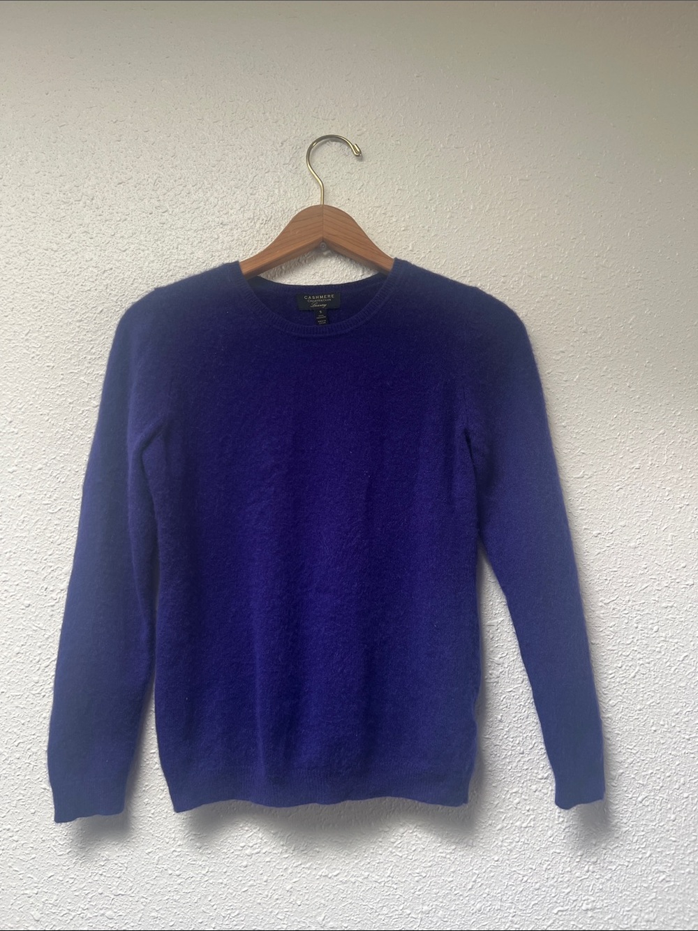 Charter Club Crew Neck Sweater in Royal Blue 100% Cashmere